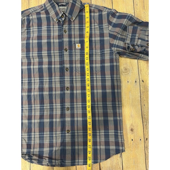 Carhartt Men's Blue Plaid Relaxed Fit Flannel sz Small EUC - Picture 8 of 10